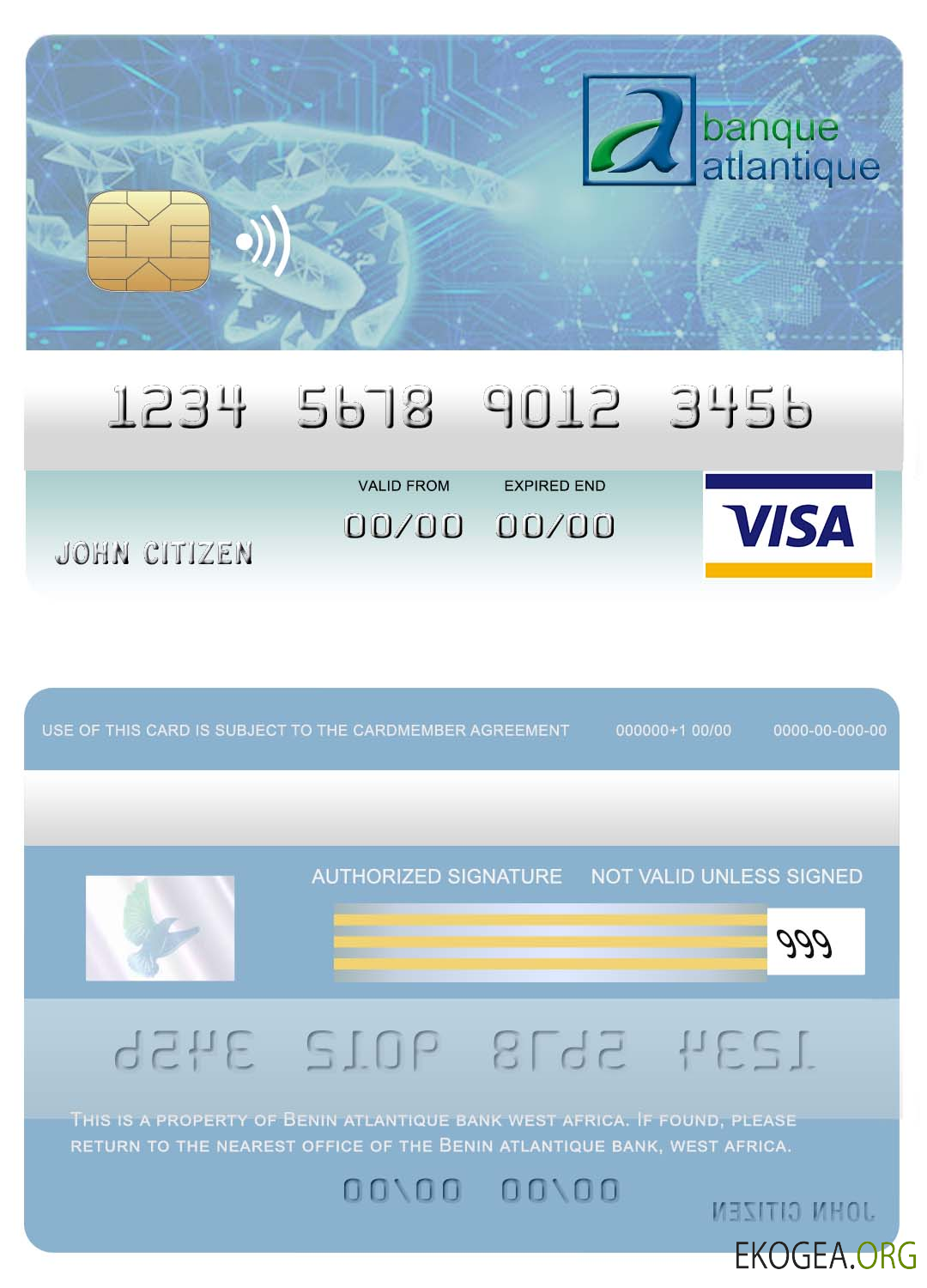 Carte visa bancaire Bénin Atlantique